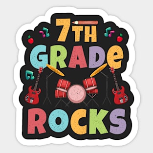 7th Grade Rocks 1st Day Of School Back to School Guitar Sticker